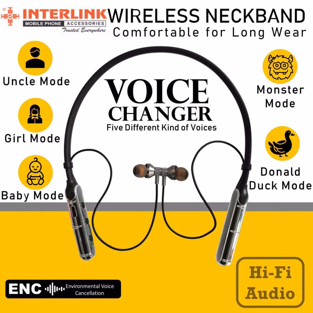 Interlink Voice Changer Neckband features