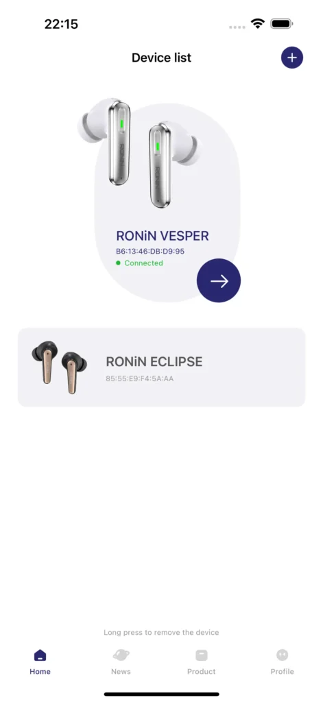 ronin earbuds app