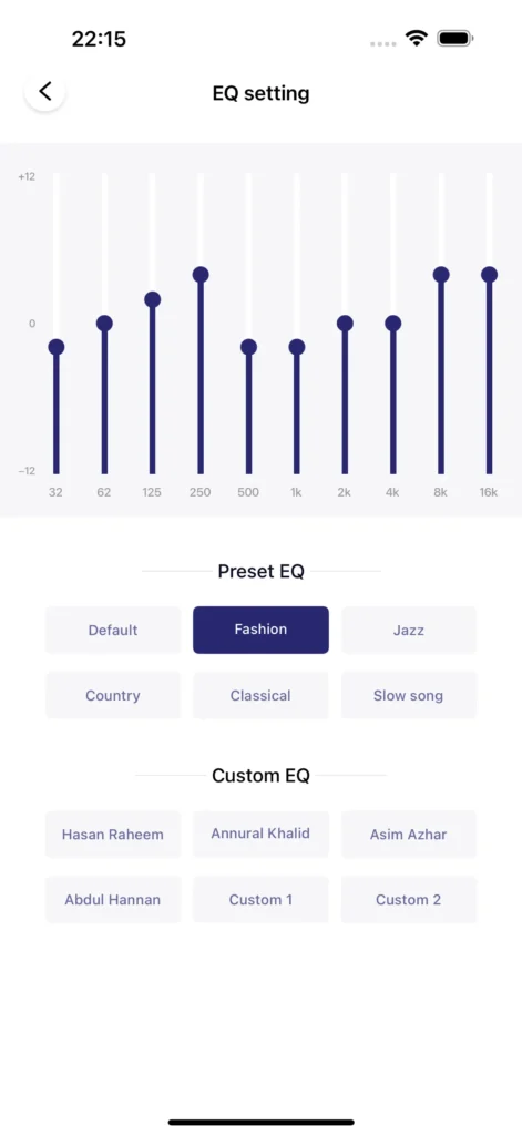 sound customize via ronin app