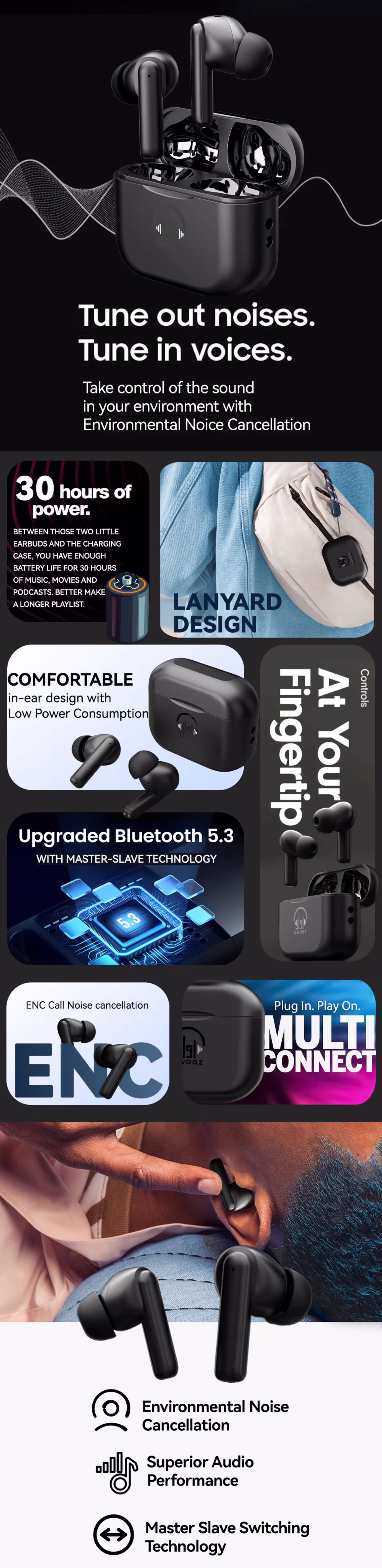 Taar Awaaz Zabar Earbuds infographic