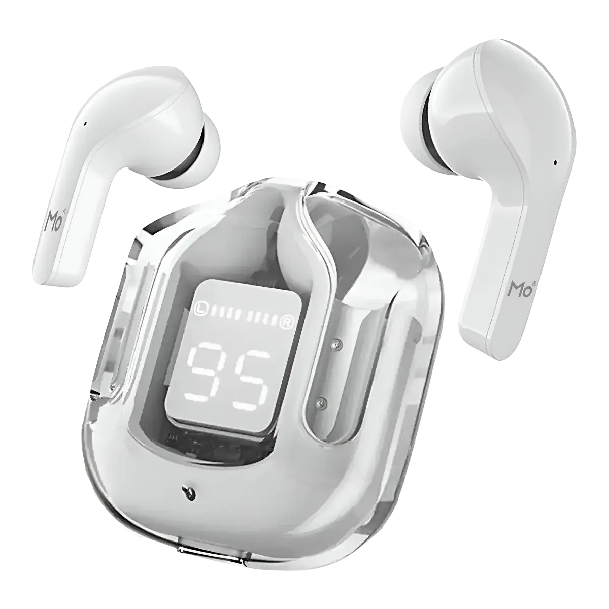 Morui MB-1 Transparent Case Earbuds in white