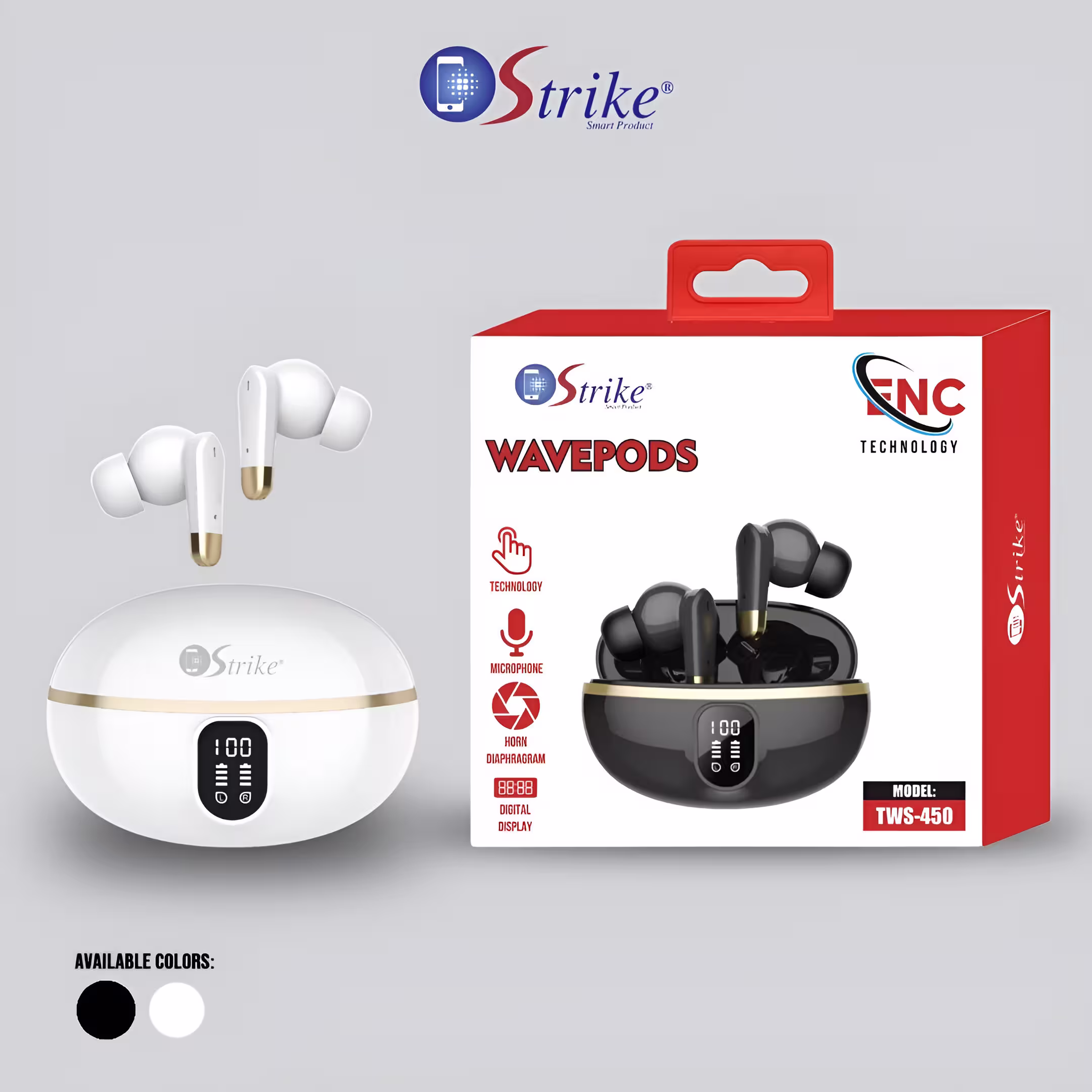 Strike TWS 450 Earbuds in 2 colors