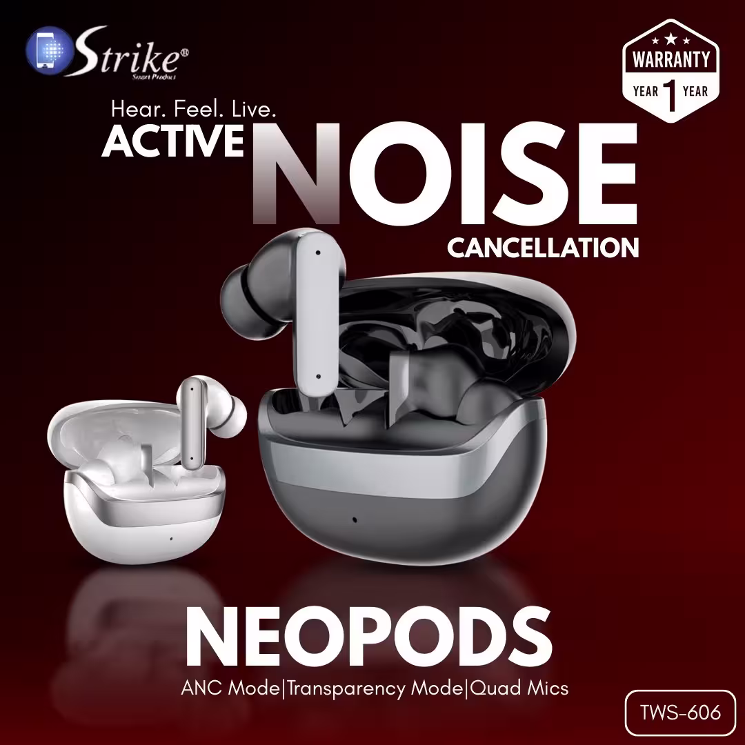 Strike TWS 606 ANC Earbuds Infographic