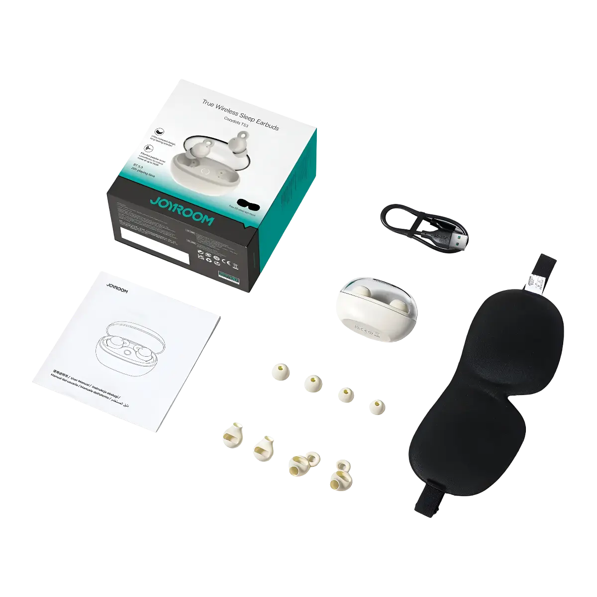 JoyRoom JR-TS3 Sleep Earbuds box contents