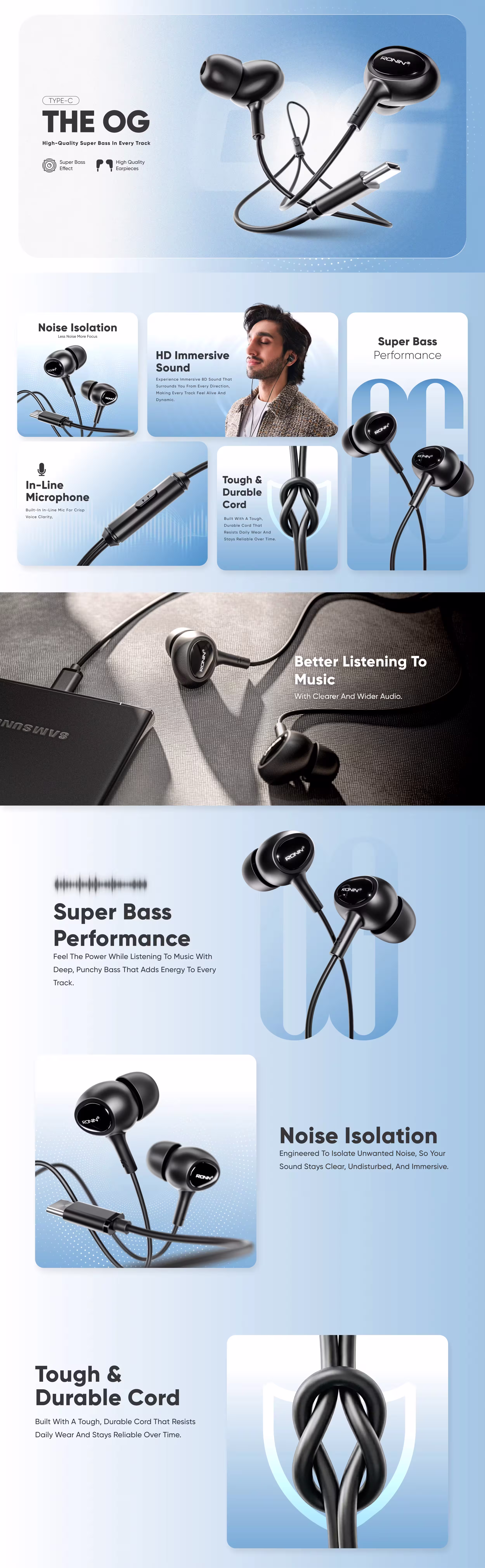 Ronin R-9 Type-C Handsfree infographic