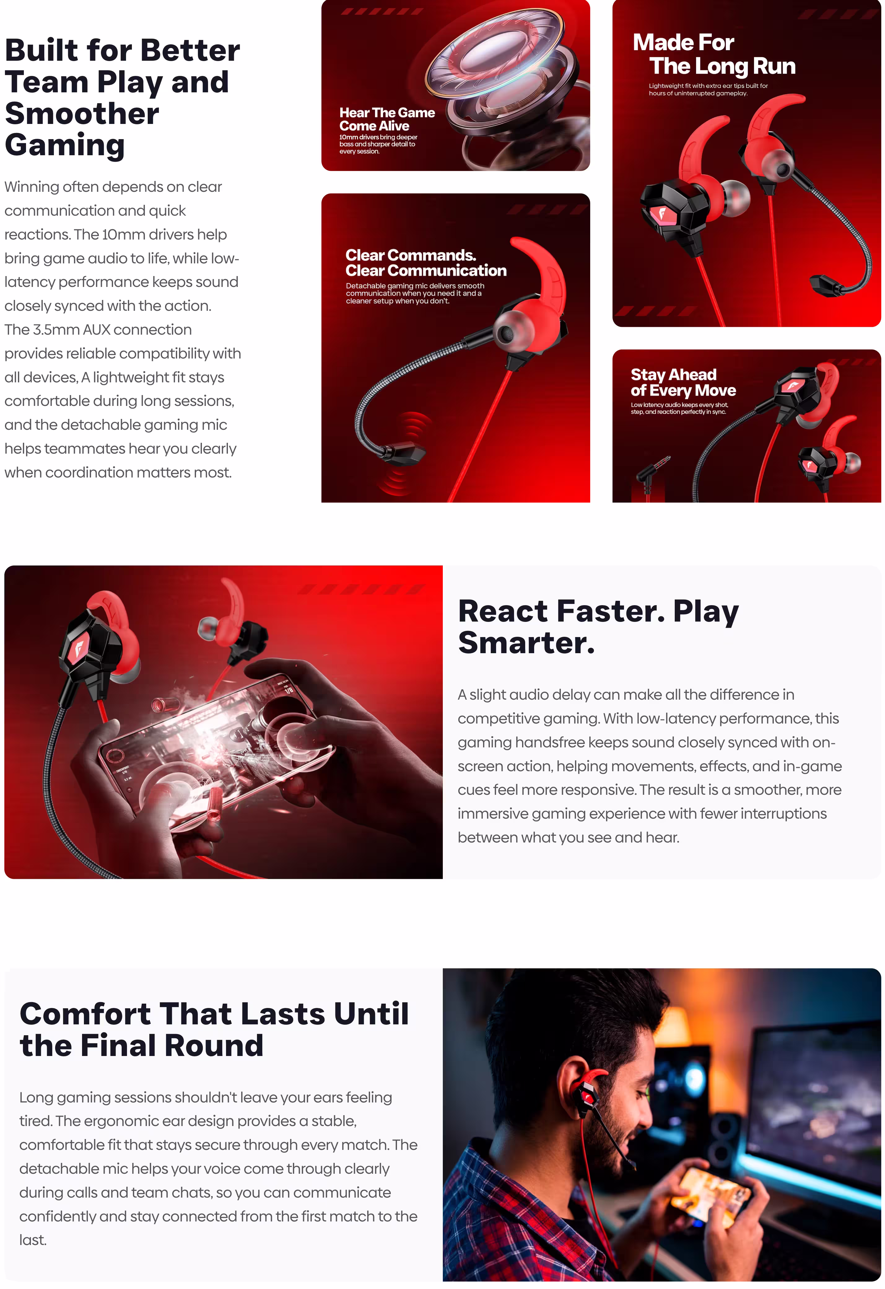 Faster GH-1A Gaming Handsfree infographic
