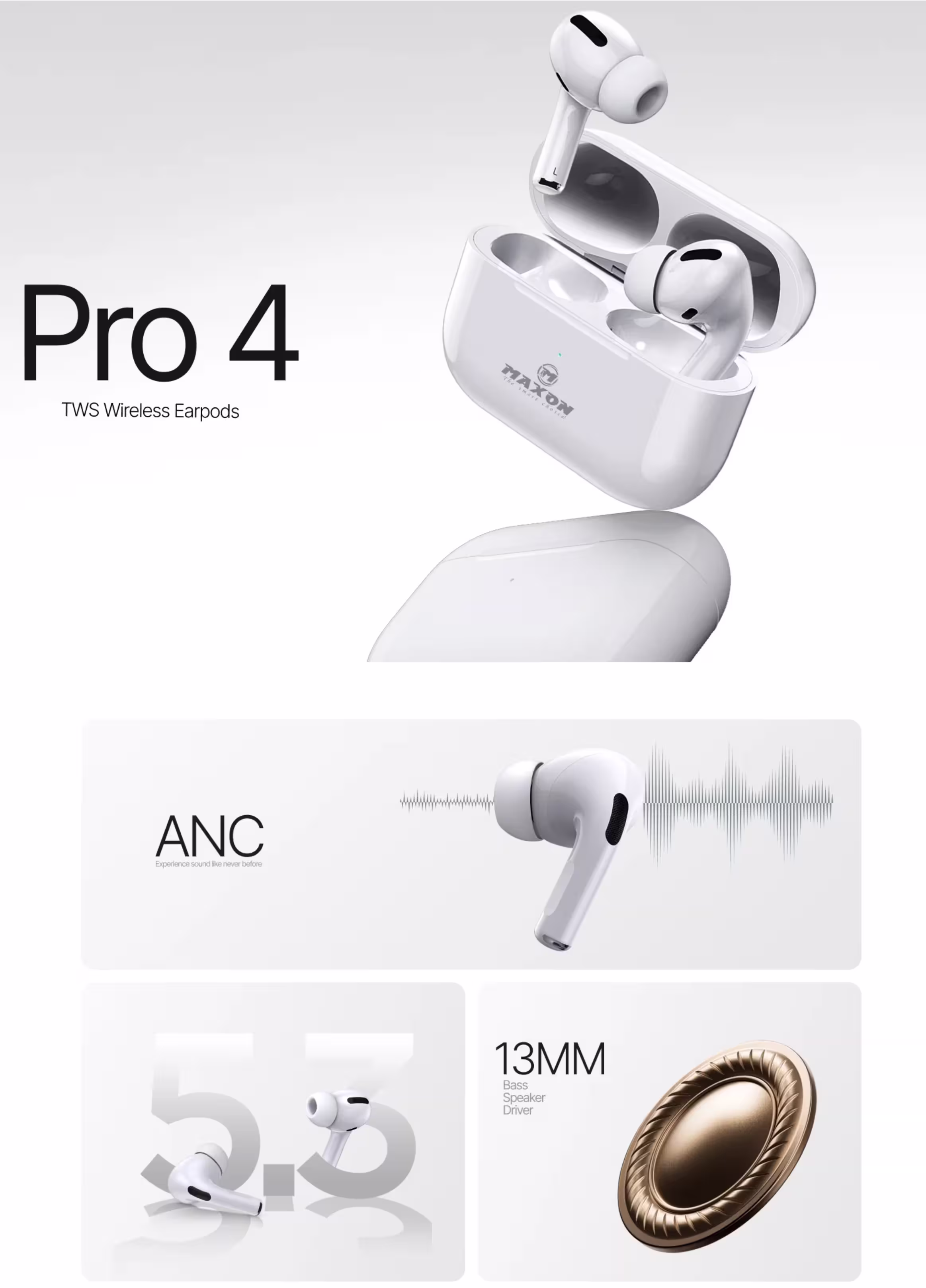 Maxon Pro-4 Gen 2 AirPods Infographic