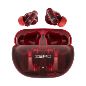 Zero Klarity Zbuds Transparent Earbuds Red